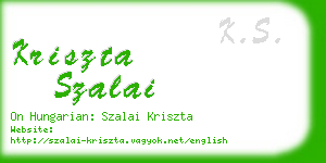 kriszta szalai business card